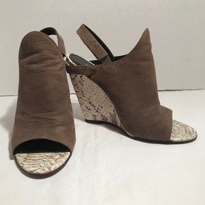 Elizabeth and James Lizard Embossed Wedges